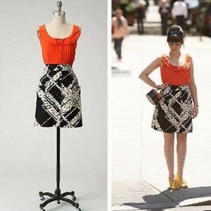 Anthropologie Tabitha Orange Silk Top Dress
